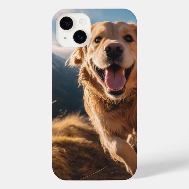 Coque iPhone Joyeux Golden Retriever en cours (Verso)