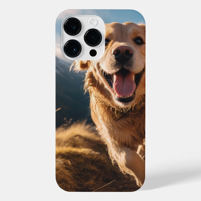 Coque iPhone Joyeux Golden Retriever en cours (Verso)