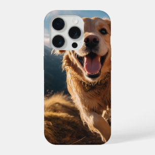 Coque iPhone 15 Pro Joyeux Golden Retriever en cours