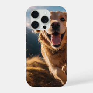 Coque iPhone 15 Pro Joyeux Golden Retriever en cours