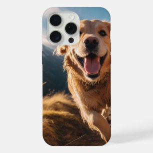 Coque iPhone 15 Pro Max Joyeux Golden Retriever en cours