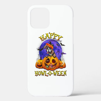 Coque iPhone 12 Pro Joyeux Halloween Boxer avec l'Amoureux des chiens 
