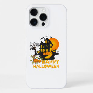 Coque iPhone 16 Pro Max Joyeux Halloween Citrouille Squelettique Maison Ha