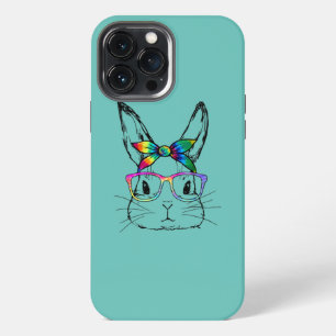 Etui iPhone 13 Pro Max Joyeux jour de Pâques Lapin mignon Tie Dye