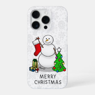 Coque iPhone 16 Pro Joyeux Noël 2 sapin chaussette bonhomme de neige