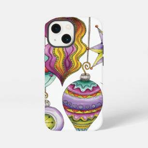 Etui iPhone 13 Mini Joyeux Noël élégant et fantaisie ornements en verr