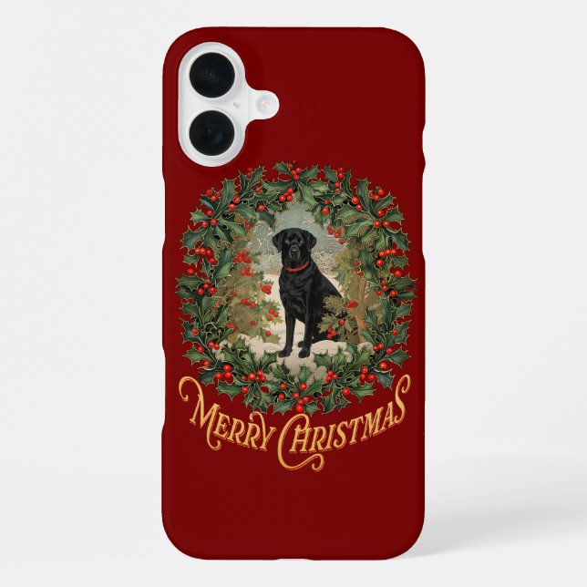 Coque iPhone Joyeux Noël Labrador Retriever (Verso)