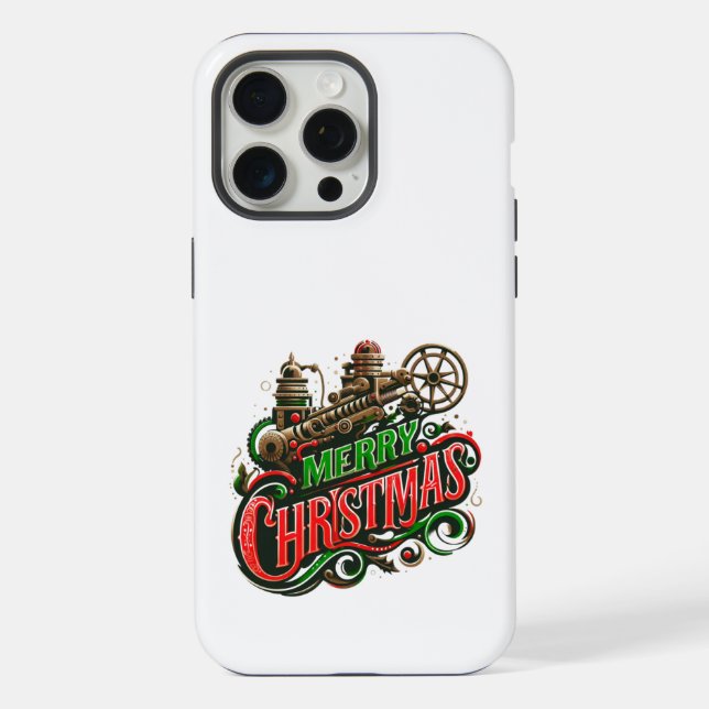 Coque iPhone Joyeux Noël Steampunk (Verso)
