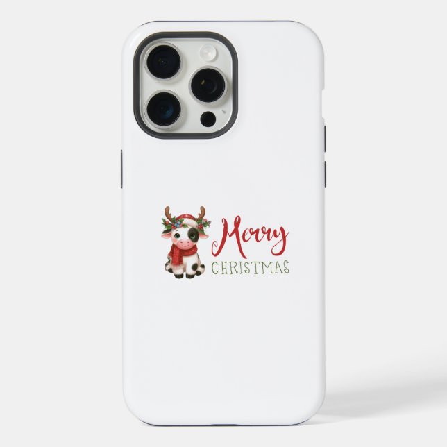 Coque iPhone Joyeux Noël vache mignonne  (Verso)