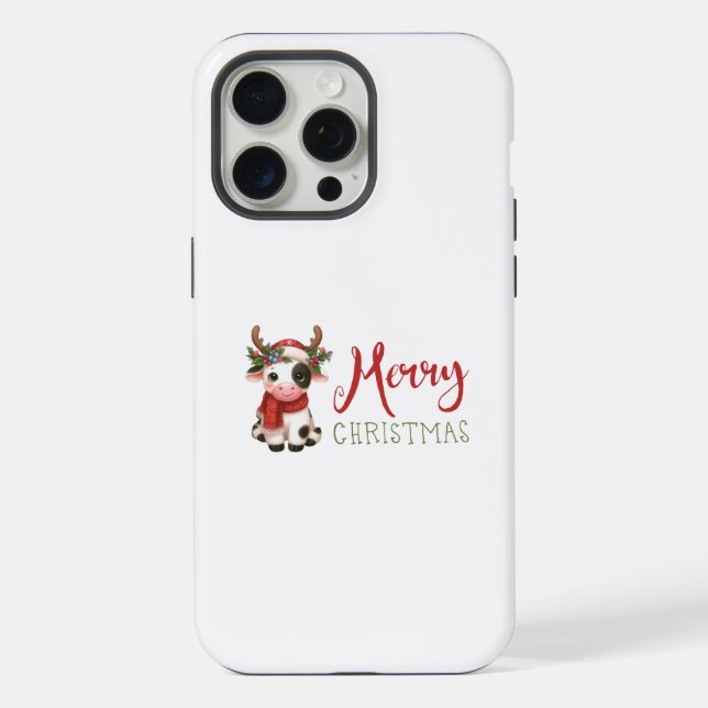 Coque iPhone Joyeux Noël vache mignonne  (Verso)