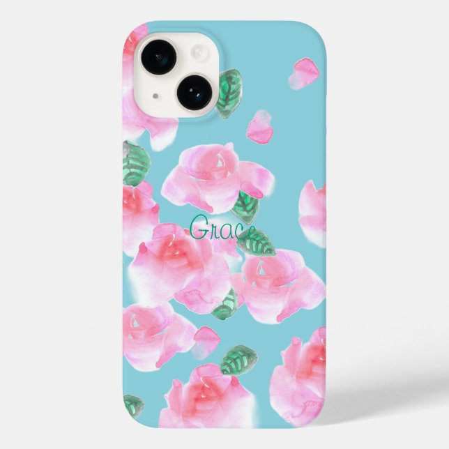 Coque iphone joyeux Roses roses roses (Verso)