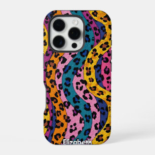 Coque iPhone 16 Pro Jungle texturée : Empreinte de léopard tourbillonn