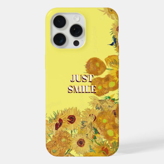 Coque iPhone Just smile Van Gogh sunflower Phone Case (Verso)