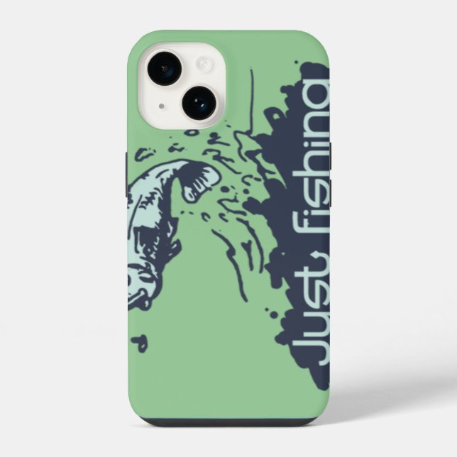 Coque iPhone Juste la pêche à la mouche vert clair (Verso)