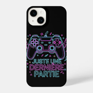 Coque Pour iPhone 14 Juste Une Dernière Partie - Retro Neon black gamer