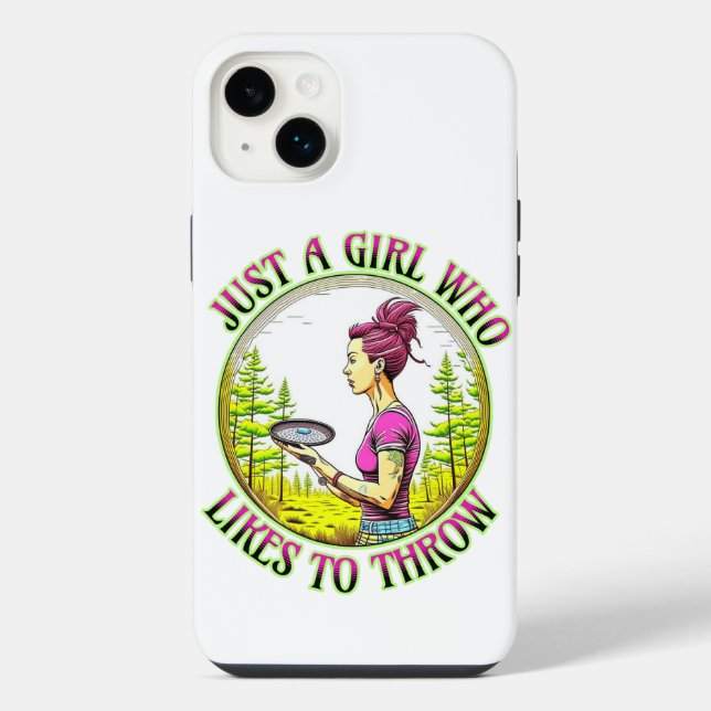 Coque iPhone Juste une fille qui aime lancer | Disk Golf (Verso)