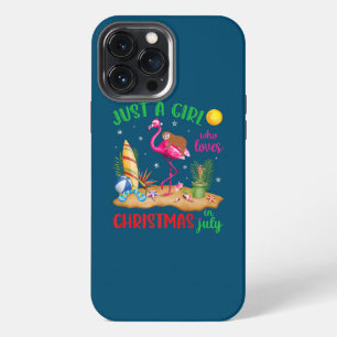 Etui iPhone 13 Pro Max Juste une fille qui aime Noël en juillet rose