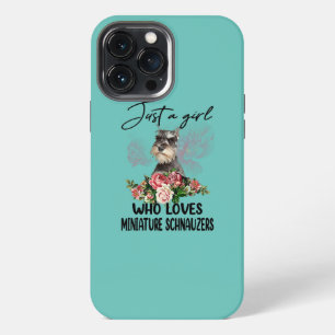 Etui iPhone 13 Pro Max Juste une fille qui aime Schnauzer drôle Schnauzer