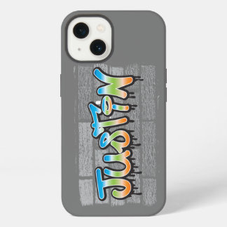 Etui iPhone 13 Justin Your Name graffiti Logo Brick Wall Paint