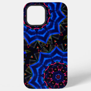 Coque iPhone 12 Pro Max Kaleidoscope avec cercle, dégradé saumon à bleu