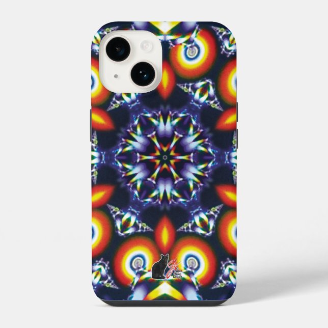 Coque iPhone Kaleidoscope de charbon (Verso)