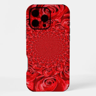 Coque iPhone 16 Pro Max Kaléidoscope de roses rouges Bonne Saint-Valenti