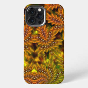 Etui iPhone 13 Pro Max Kaleidoscope jaunâtre étrange sur image abstraite