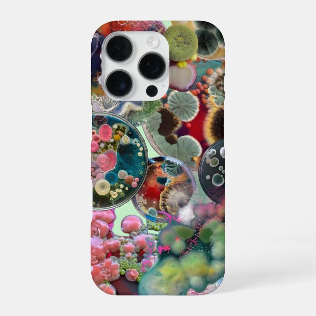 Coque iPhone Kaleidoscope microbien : Une colonie en couleur (Verso)