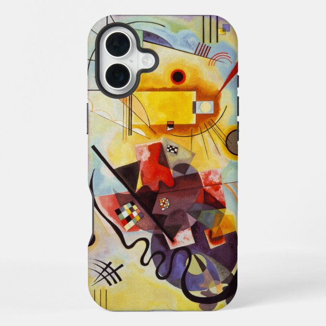 Coque iPhone Kandinsky jaune bleu (Verso)