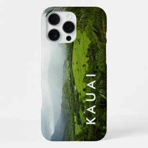 Coque iPhone 16 Pro Max Kauai, Hawaii Hills Paysage Scène avec texte