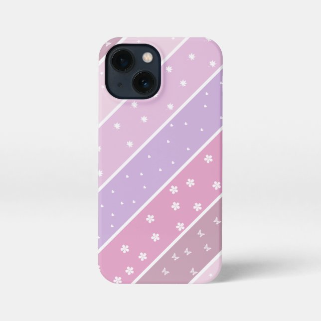 Coque iPhone Kawaii Pastel Stripes (Verso)