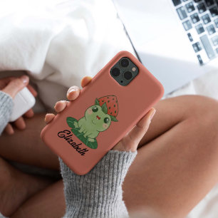 Coque iPhone 12 Kawaii Strawberry Frog Personnalisé