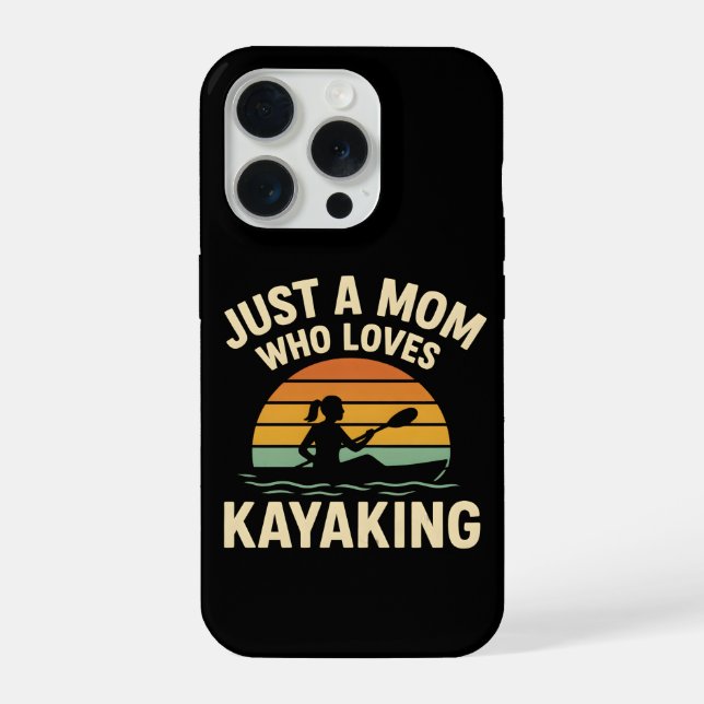 Coque iPhone Kayak Maman Coucher de Soleil Rétro - Mamans Vinta (Verso)