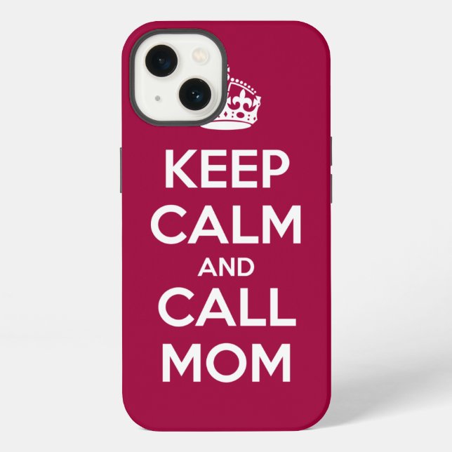 Coque iPhone Keep Calm and Call Mom (Verso)