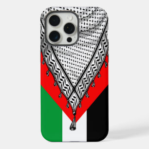 Coque iPhone 15 Pro Max Keffiyeh Écharpe palestinienne tissu traditionnel
