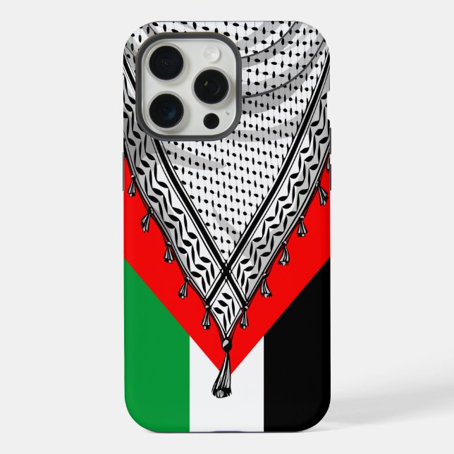 Coque iPhone Keffiyeh Écharpe palestinienne tissu traditionnel (Verso)