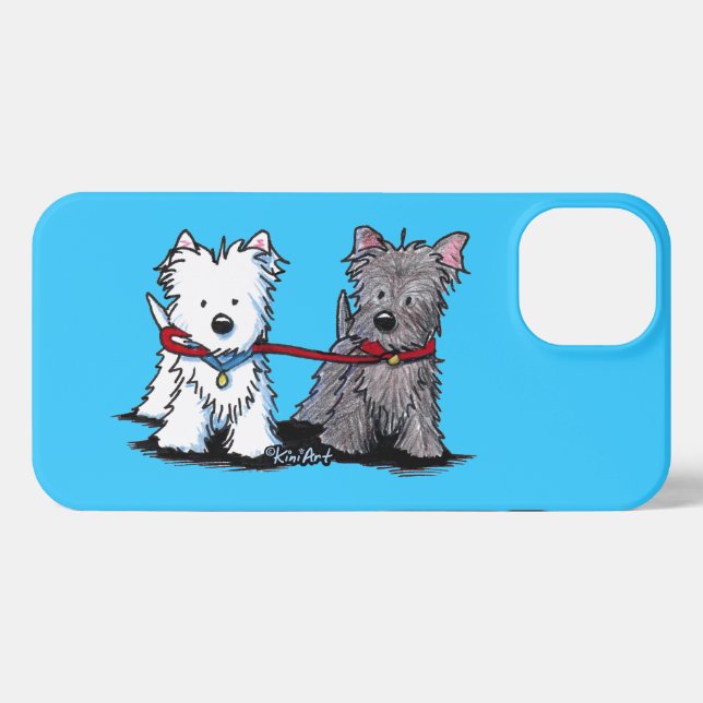 Coque iPhone KiniArt Terrier Walkers (Verso Horizontal)
