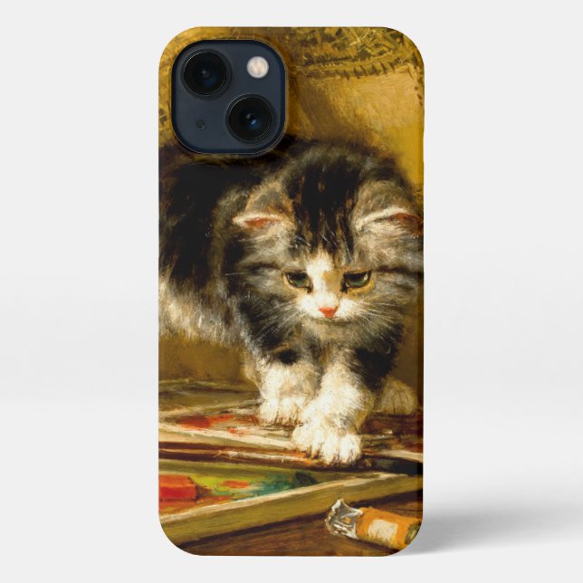 Coque iPhone Kitten avec peinture et brosses (Verso)