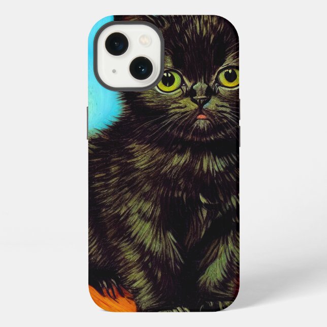 Coque iPhone Kitten Boudeur de Style Van Gogh (Verso)