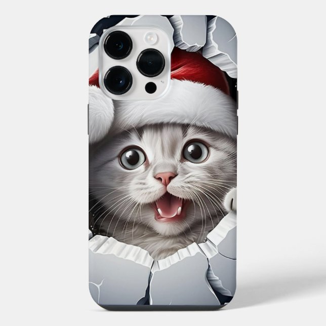 Coque iPhone Kitten de Noël 3D (Verso)