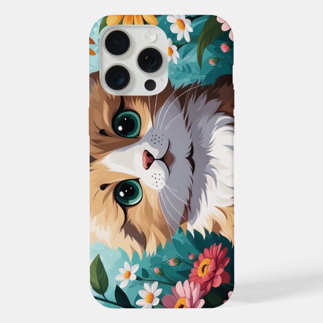Coque iPhone Kitten & Fleurs (Verso)