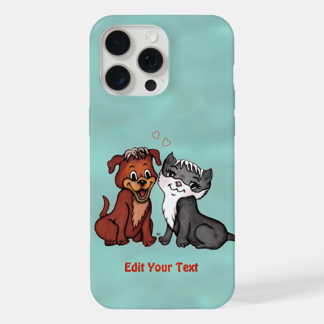 Coque iPhone Kitty et Puppy, Modifier votre texte (Verso)