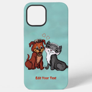 Coque iPhone 12 Pro Max Kitty et Puppy, modifiez votre texte
