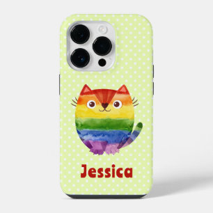 Coque Pour iPhone 14 Plus Kitty Fierté Mignonne Aquarelle Personnalisée