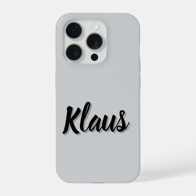 Coque iPhone Klaus nom d'homme, (Verso)