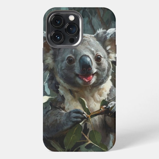 Coque iPhone Koala et eucalyptus (Verso)
