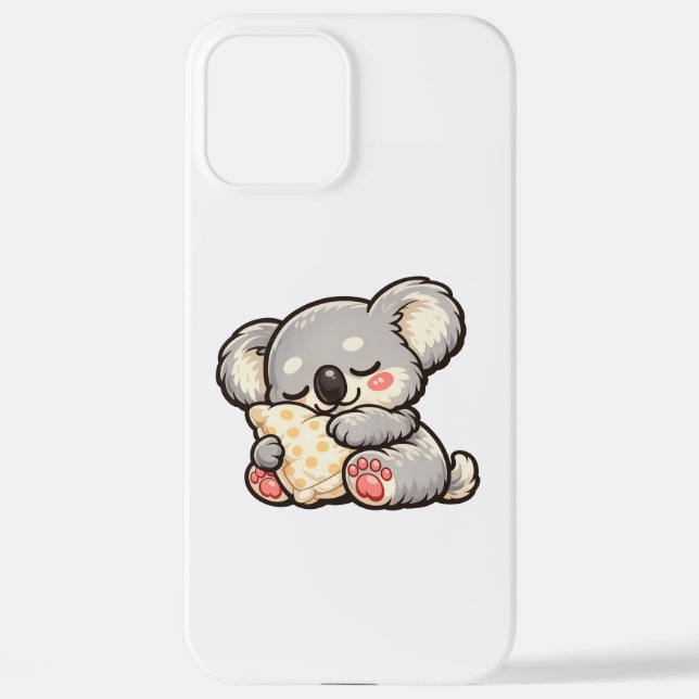 Coque iPhone Koala Mignon Endormi avec Oreiller (Verso)