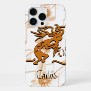 Coque iPhone 16 Pro Max Kokopelli Merrymaker Musicien Avec Notes De Musiqu