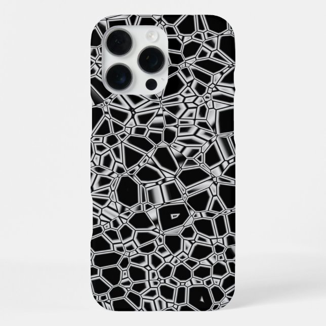 Coque iPhone Kryptonite noir blanc abstrait (Verso)