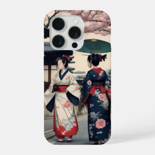 Coque iPhone 15 Pro Kyoto Kimono Spring Walk iPhone Case